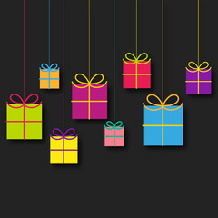 affiche cadeaux colorés