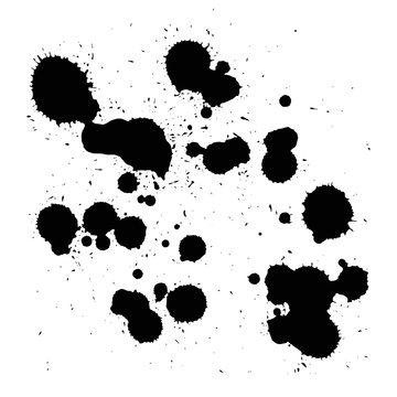 Splatter vector black on white.