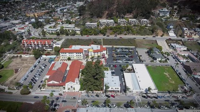 Sunny California - Downtown Ventura Aerial sideways fly over