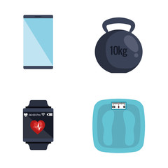 Fototapeta premium healthy lifestyle set icons