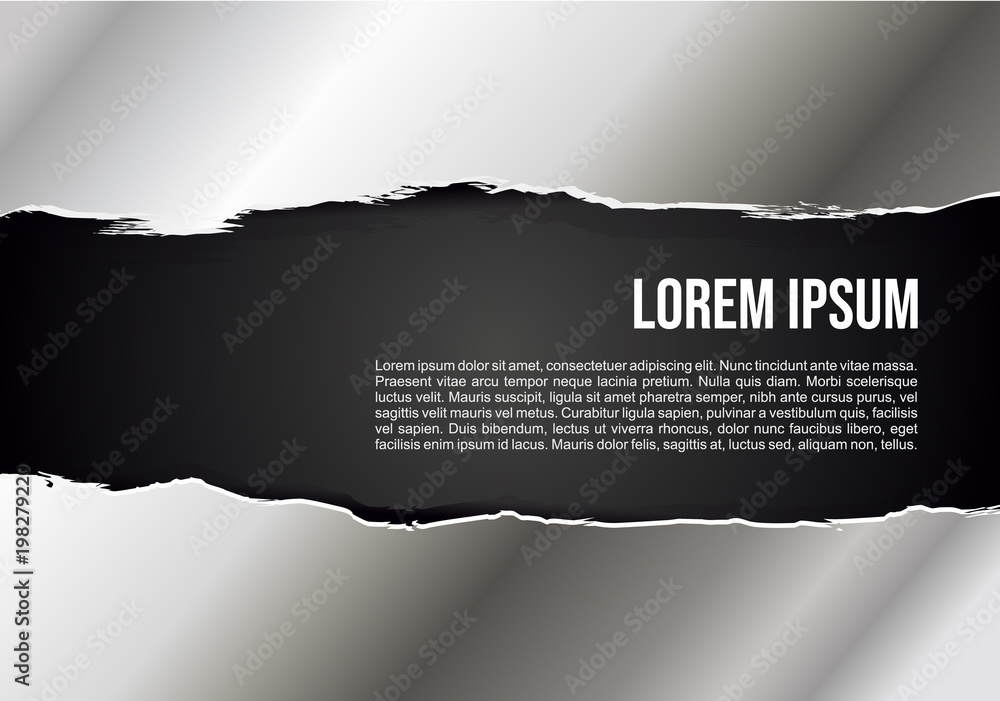 Canvas Prints vector silver torn texture with black background