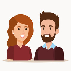 Fototapeta premium young couple avatars characters