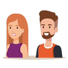 Fototapeta premium young couple avatars characters