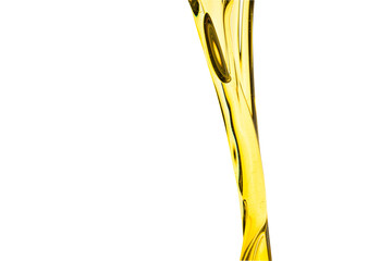 Pouring oil car motor or vegetable olive isolated on white background