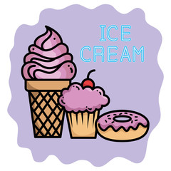 dessert products set icons