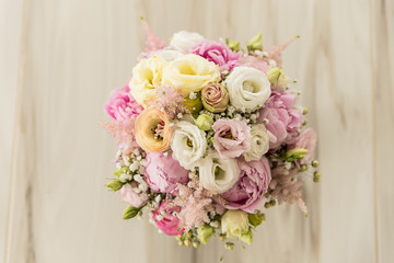 A beautiful wedding bouquet with a loose detail, usable as a background