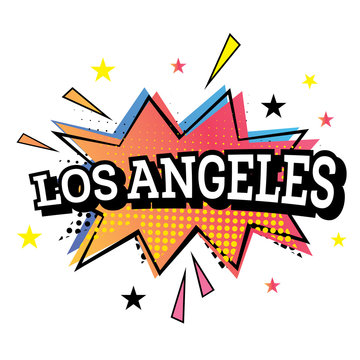 Los Angeles Comic Text in Pop Art Style.