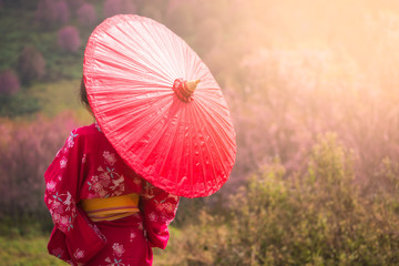 Woman with kimono