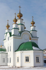 Fototapeta na wymiar Church of the Assumption of the Blessed Virgin Mary, Kungur city, Russia, Founded in 1750