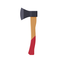 Tool for repair, construction, woodworking. Metal ax with wooden handle
