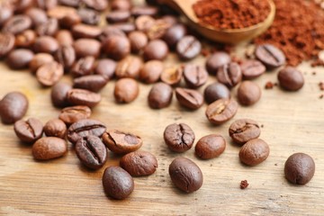 Instant coffee and coffee beans