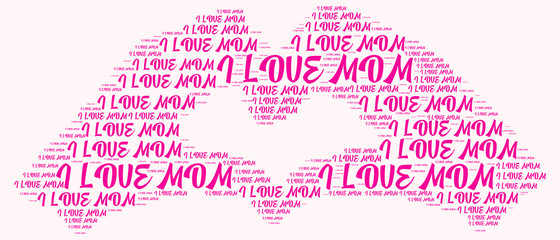 word cloud I love mom