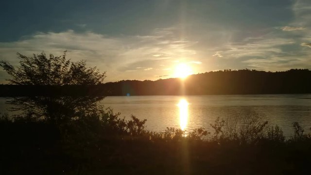 Sunset on the Parana river flowing at the border between Argentina and Paraguay.