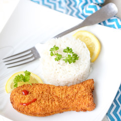 poisson pané fun riz ketchup