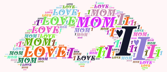 word cloud I love mom