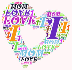 word cloud I love mom