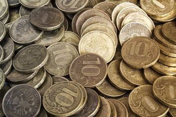 Background from ten-ruble coins.