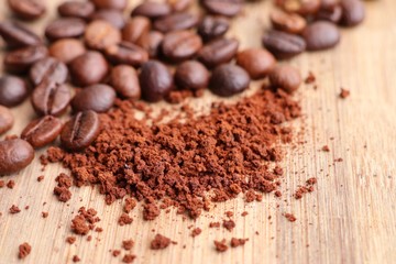 Instant coffee and coffee beans