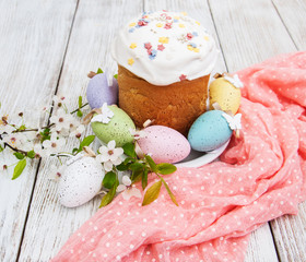 Easter bread and eggs