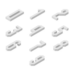 Set of isometric numbers icons, 3d characters