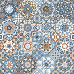 Set of vector seamless arabic patterns. Collection of octagonal and square ornaments. Decorative and design elements for textile, book covers, manufacturing, print, gift wrap.