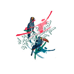 Toucans vector illustration.