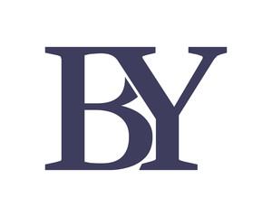 BY initial alphabet typography typeface typeset logotype alphabet image vector icon