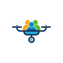 People Drone Logo Icon Design