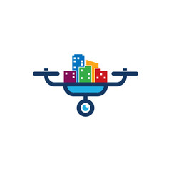 Town Drone Logo Icon Design