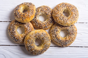 Homemade new york bagels