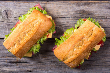 Ciabatta sandwich with lettuce