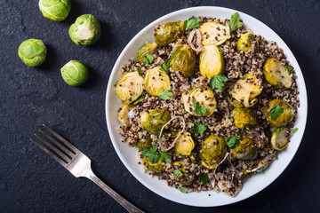 Quinoa salad with Brussels sprouts