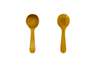front and back of small wooden table spoon