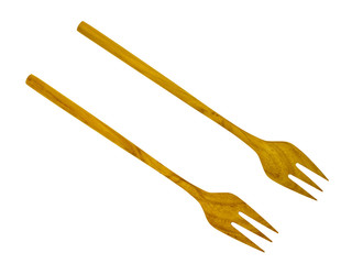 front and back of large long wooden fork