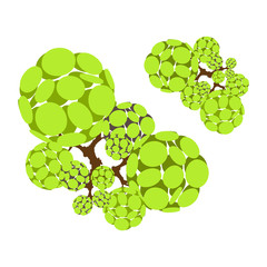 Trees top view for landscape vector illustration.