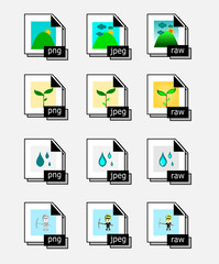 Set of picture program file formats icons for business ,Image file extensions,vector.