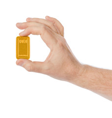Hand with gold bar