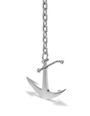 Silver anchor with chain isolated on a white