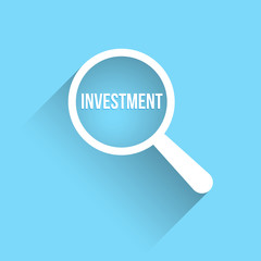 Investment Word Magnifying Glass