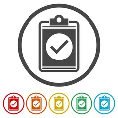 Checklist icon, checklist icon form approved, 6 Colors Included