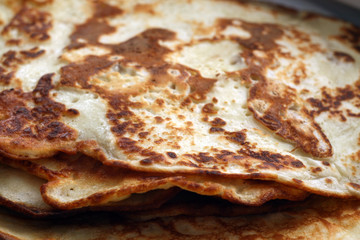 Plate with pancakes.