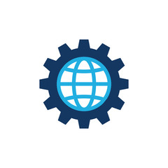 Globe Gear Logo Icon Design