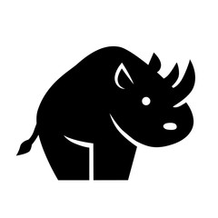 Silhouette eines niedlichen Nashorns