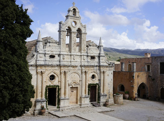 Fototapeta na wymiar Crete, monastery Arkadi, monastery church