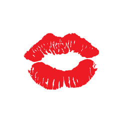 Print of lips kiss vector background