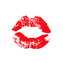 Print of lips kiss vector background