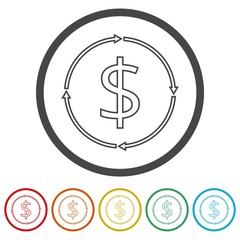 Money convert icon, 6 Colors Included