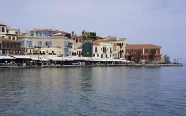 Obraz premium Crete island, the old town at the Venetian port of Chania