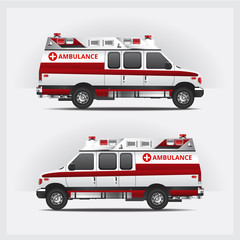 Ambulance Service Car Isolated Vector Illustration