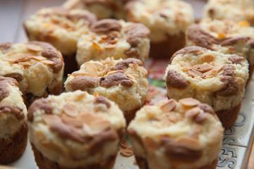  A lot of muffins for a snack of cottage cheese and chocolate.
